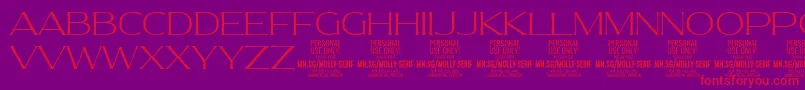 MollySerifE Th PERSONALフォントについての詳細 フォントMollySerifE Th PERSONAL – 紫の背景に赤い文字