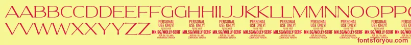 MollySerifE Th PERSONAL Font – Red Fonts on Yellow Background