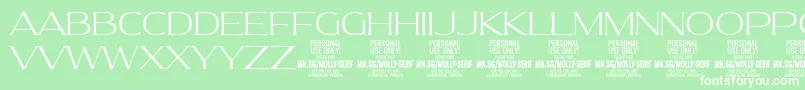 MollySerifE Th PERSONAL Font – White Fonts on Green Background