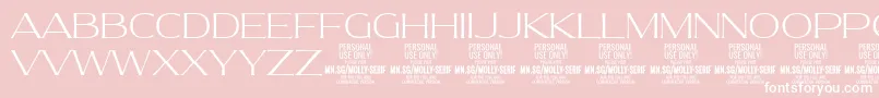 MollySerifE Th PERSONAL Font – White Fonts on Pink Background