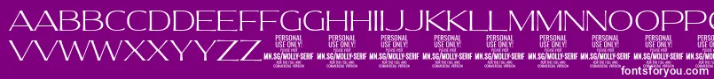 MollySerifE Th PERSONAL Font – White Fonts on Purple Background
