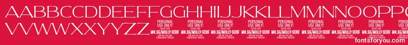 フォントMollySerifE Th PERSONAL – 赤い背景に白い文字