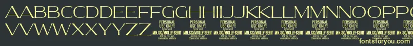 MollySerifE Th PERSONAL Font – Yellow Fonts on Black Background