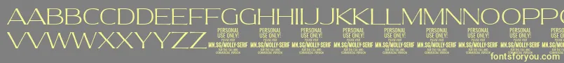 MollySerifE Th PERSONAL Font – Yellow Fonts on Gray Background