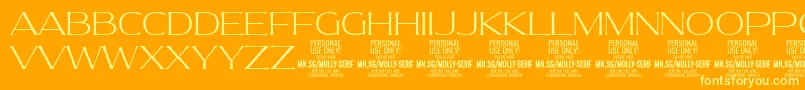 MollySerifE Th PERSONAL Font – Yellow Fonts on Orange Background