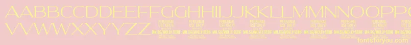 MollySerifE Th PERSONAL Font – Yellow Fonts on Pink Background