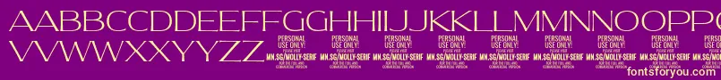 MollySerifE Th PERSONAL Font – Yellow Fonts on Purple Background