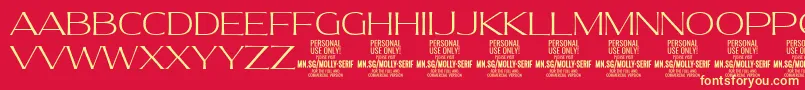MollySerifE Th PERSONAL Font – Yellow Fonts on Red Background