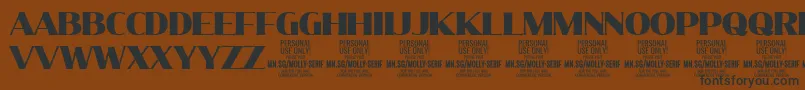 MollySerifN Bl PERSONAL Font – Black Fonts on Brown Background