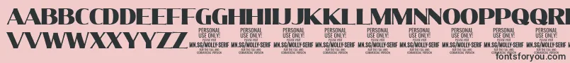 MollySerifN Bl PERSONAL Font – Black Fonts on Pink Background