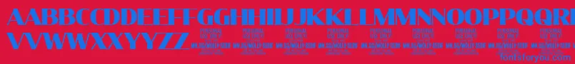 MollySerifN Bl PERSONAL Font – Blue Fonts on Red Background