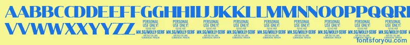 MollySerifN Bl PERSONAL Font – Blue Fonts on Yellow Background