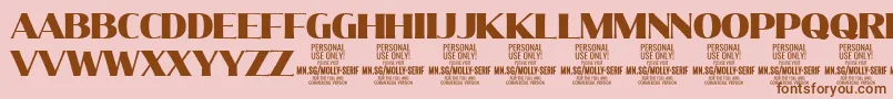MollySerifN Bl PERSONAL Font – Brown Fonts on Pink Background