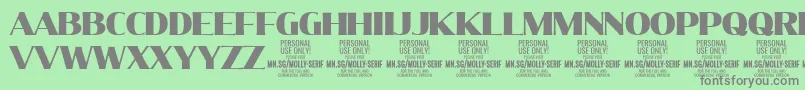 MollySerifN Bl PERSONAL Font – Gray Fonts on Green Background