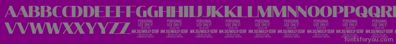 MollySerifN Bl PERSONAL Font – Gray Fonts on Purple Background
