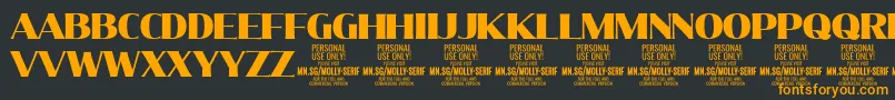 MollySerifN Bl PERSONAL Font – Orange Fonts on Black Background