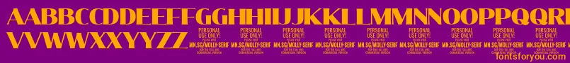 MollySerifN Bl PERSONAL Font – Orange Fonts on Purple Background