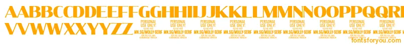 Шрифт MollySerifN Bl PERSONAL – оранжевые шрифты на белом фоне