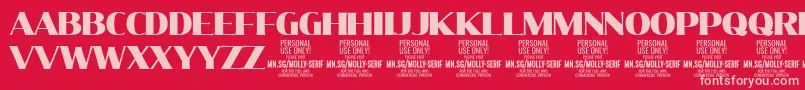 MollySerifN Bl PERSONAL Font – Pink Fonts on Red Background