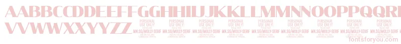 Fonte MollySerifN Bl PERSONAL – fontes rosa em um fundo branco