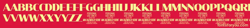 More about MollySerifN Bl PERSONAL Font MollySerifN Bl PERSONAL Font – Yellow Fonts on Red Background