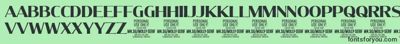 MollySerifN Bo PERSONAL Font – Black Fonts on Green Background