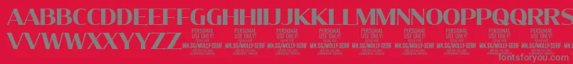 MollySerifN Bo PERSONAL Font – Gray Fonts on Red Background