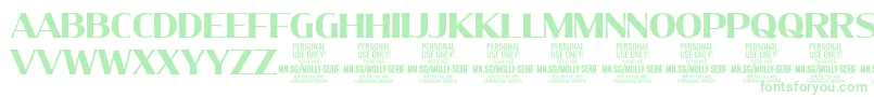 MollySerifN Bo PERSONAL Font – Green Fonts on White Background