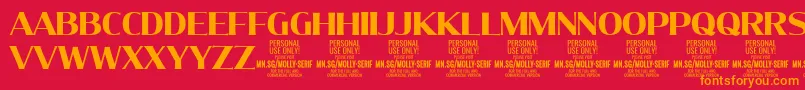MollySerifN Bo PERSONAL Font – Orange Fonts on Red Background