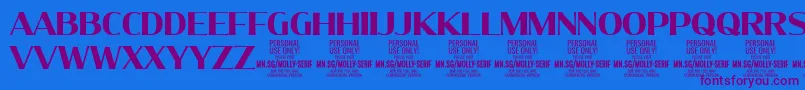 MollySerifN Bo PERSONAL Font – Purple Fonts on Blue Background