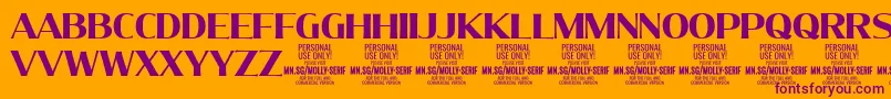 Czcionka MollySerifN Bo PERSONAL – fioletowe czcionki na pomarańczowym tle