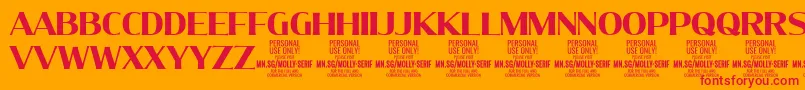 MollySerifN Bo PERSONAL Font – Red Fonts on Orange Background