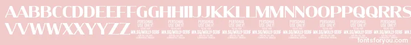 MollySerifN Bo PERSONAL-Schriftart – Weiße Schriften auf rosa Hintergrund