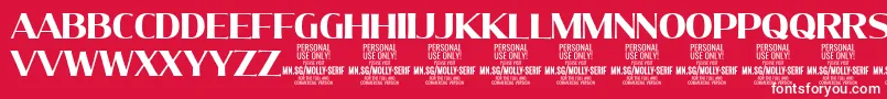 MollySerifN Bo PERSONAL Font – White Fonts on Red Background