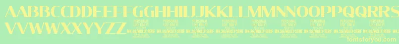 MollySerifN Bo PERSONAL Font – Yellow Fonts on Green Background