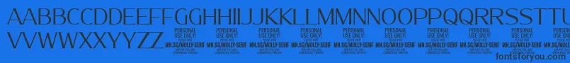 MollySerifN Li PERSONAL Font – Black Fonts on Blue Background