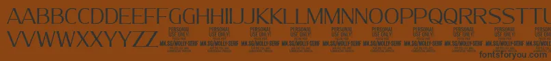 MollySerifN Li PERSONAL Font – Black Fonts on Brown Background