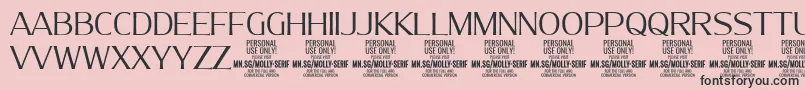 MollySerifN Li PERSONAL Font – Black Fonts on Pink Background