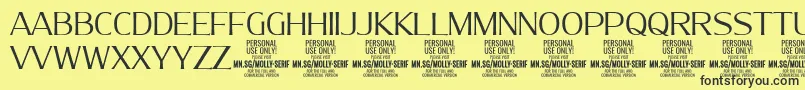 MollySerifN Li PERSONAL Font – Black Fonts on Yellow Background