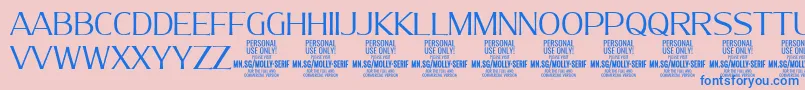 MollySerifN Li PERSONAL Font – Blue Fonts on Pink Background