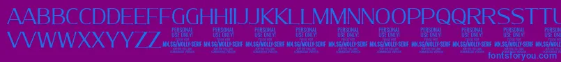 MollySerifN Li PERSONAL Font – Blue Fonts on Purple Background