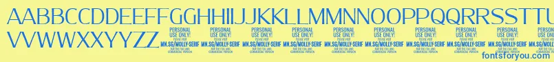 MollySerifN Li PERSONAL Font – Blue Fonts on Yellow Background