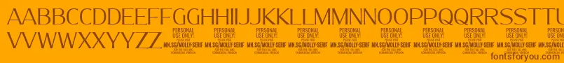 MollySerifN Li PERSONAL Font – Brown Fonts on Orange Background