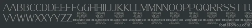 MollySerifN Li PERSONAL Font – Gray Fonts on Black Background