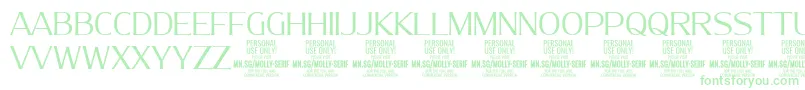 MollySerifN Li PERSONAL-Schriftart – Grüne Schriften auf weißem Hintergrund