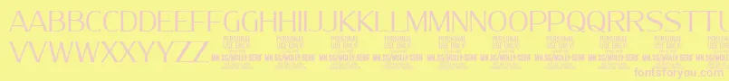 MollySerifN Li PERSONAL Font – Pink Fonts on Yellow Background