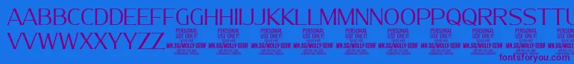 MollySerifN Li PERSONAL Font – Purple Fonts on Blue Background