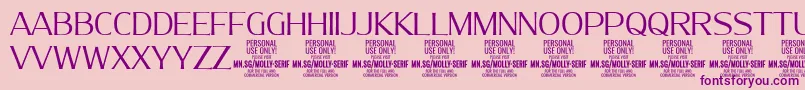 MollySerifN Li PERSONAL Font – Purple Fonts on Pink Background