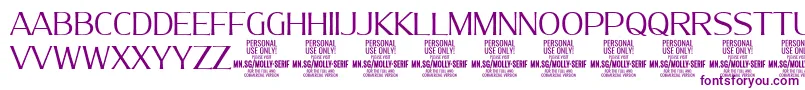 MollySerifN Li PERSONAL Font – Purple Fonts on White Background