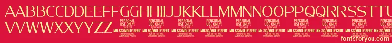 MollySerifN Li PERSONAL Font – Yellow Fonts on Red Background